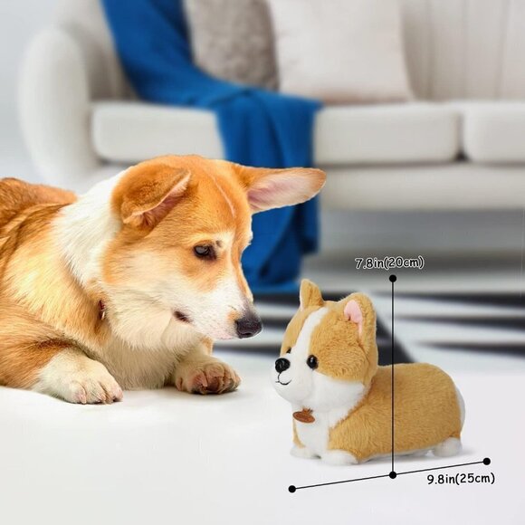 9.8" Faux  Fur Pillows Throw Plushie Dogs Pillow Doll for Kids - Picture 6 of 7